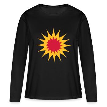 Fire Explosion Star - Women's Premium Organic Long Sleeve Shirt - black - Front - Julia (174cm)