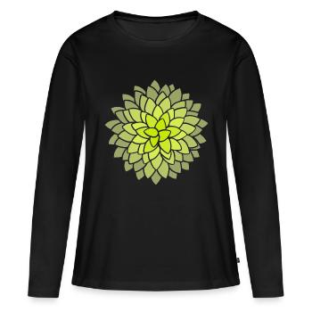 MUMS Fleurs Fleurs Fleurs - T-shirt manches longues Premium bio Femme - noir - Devant - Julia (174cm)