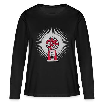 Strahlen Kaugummi Spender - Frauen Premium Bio Langarmshirt - Schwarz - Vorne - Julia (174cm)