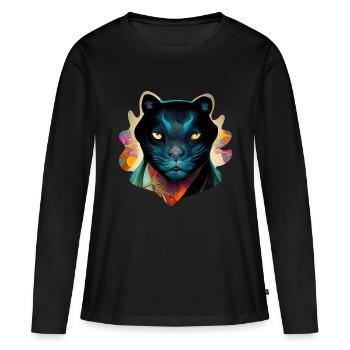 Flowerbeast 15 - by Art Vindeyre - T-shirt manches longues Premium bio Femme - noir - Devant - Julia (174cm)