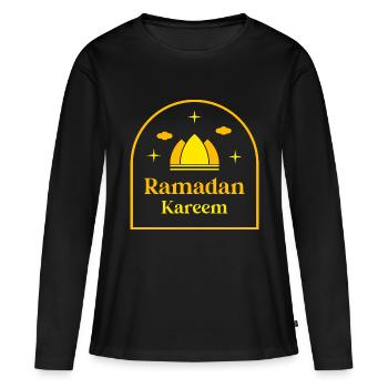 Ramadan Kareem - T-shirt manches longues Premium bio Femme - noir - Devant - Julia (174cm)