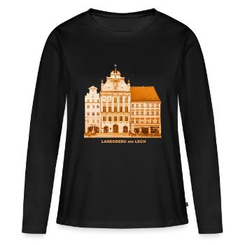 Landsberg am Lech Rathaus Bayern Oberbayern - Frauen Premium Bio Langarmshirt - Schwarz - Vorne - Julia (174cm)