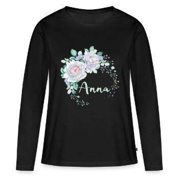 Pour Anna - T-shirt manches longues Premium bio Femme - noir - Devant - Julia (174cm)