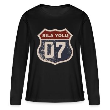 Antalya - T-shirt manches longues Premium bio Femme - noir - Devant - Julia (174cm)