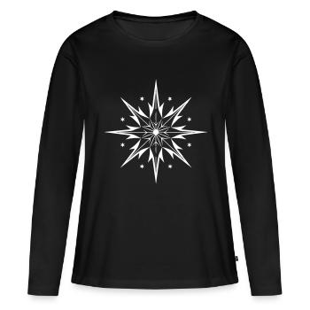 Mélodies de chute d’étoiles - T-shirt manches longues Premium bio Femme - noir - Devant - Julia (174cm)
