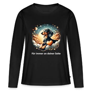 Regenbogenbrücke Dachshund Erinnerung - Frauen Premium Bio Langarmshirt - Schwarz - Vorne - Julia (174cm)