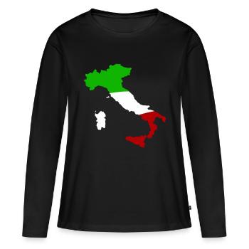 italien land - Frauen Premium Bio Langarmshirt - Schwarz - Vorne - Julia (174cm)