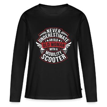 Humorvolle Frauenpower im Alter - Frauen Premium Bio Langarmshirt - Schwarz - Vorne - Julia (174cm)