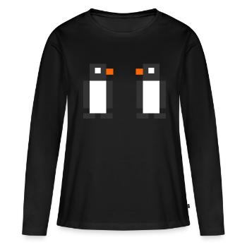 Pingouins numériques - T-shirt manches longues Premium bio Femme - noir - Devant - Julia (174cm)