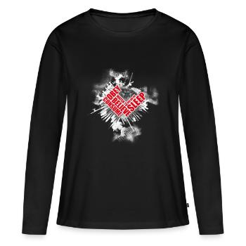 Brave new world - Frauen Premium Bio Langarmshirt - Schwarz - Vorne - Julia (174cm)