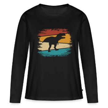 T-Rex - T-shirt manches longues Premium bio Femme - noir - Devant - Julia (174cm)