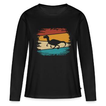 Vélociraptor - T-shirt manches longues Premium bio Femme - noir - Devant - Julia (174cm)
