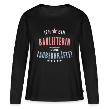 Bauleiterin Beruf - Geschenk - Frauen Premium Bio Langarmshirt - Schwarz - Vorne - Julia (174cm)