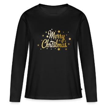 Frohe Weihnachten - Frauen Premium Bio Langarmshirt - Schwarz - Vorne - Julia (174cm)