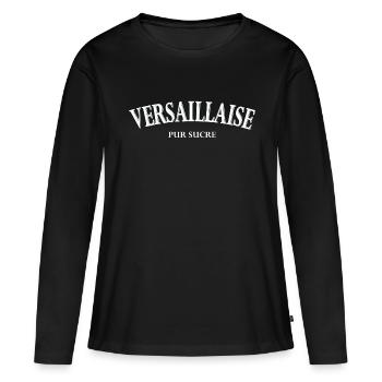 Versaillaise pur sucre - T-shirt manches longues Premium bio Femme - noir - Devant - Julia (174cm)