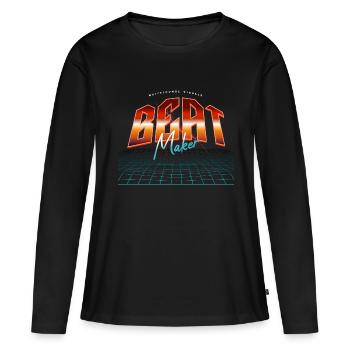 Beat Maker - T-shirt manches longues Premium bio Femme - noir - Devant - Julia (174cm)