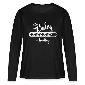 Baby expecting mother pregnant mom - Women's Premium Organic Long Sleeve Shirt - black - Front - Julia (174cm)