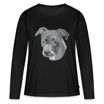 Stafford - T-shirt manches longues Premium bio Femme - noir - Devant - Julia (174cm)