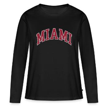 Miami - T-shirt manches longues Premium bio Femme - noir - Devant - Julia (174cm)