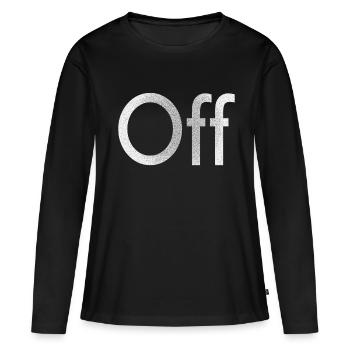 OFF white - T-shirt manches longues Premium bio Femme - noir - Devant - Julia (174cm)