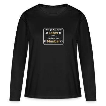 Was frueher meine Leber war ist heute eine Minibar - Frauen Premium Bio Langarmshirt - Schwarz - Vorne - Julia (174cm)