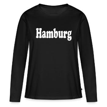 Hambourg - T-shirt manches longues Premium bio Femme - noir - Devant - Julia (174cm)