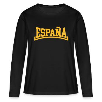 Spanien - Frauen Premium Bio Langarmshirt - Schwarz - Vorne - Julia (174cm)
