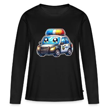 Police - T-shirt manches longues Premium bio Femme - noir - Devant - Julia (174cm)