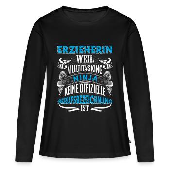 Erzieherin - Frauen Premium Bio Langarmshirt - Schwarz - Vorne - Julia (174cm)