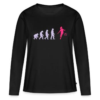 Evolution Footballer - Women's Premium Organic Long Sleeve Shirt - black - Front - Julia (174cm)