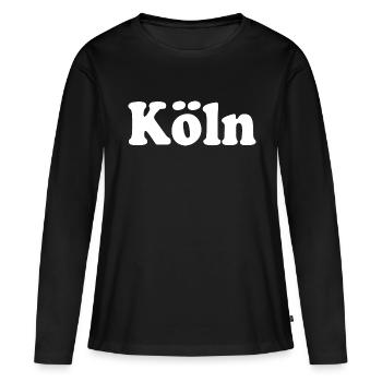 Cologne - T-shirt manches longues Premium bio Femme - noir - Devant - Julia (174cm)