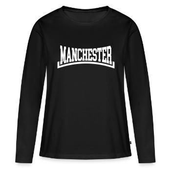 Manchester - T-shirt manches longues Premium bio Femme - noir - Devant - Julia (174cm)