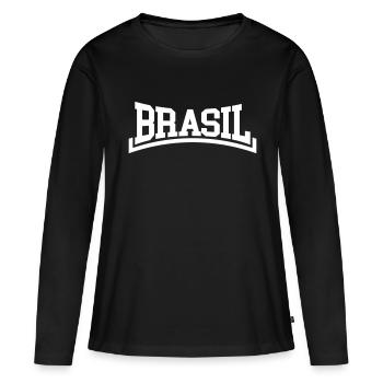 Brésil - T-shirt manches longues Premium bio Femme - noir - Devant - Julia (174cm)