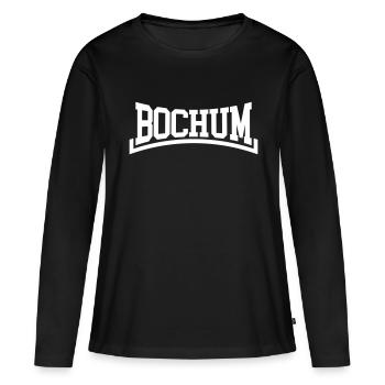 Bochum - Frauen Premium Bio Langarmshirt - Schwarz - Vorne - Julia (174cm)