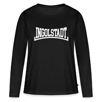 Ingolstadt - Frauen Premium Bio Langarmshirt - Schwarz - Vorne - Julia (174cm)
