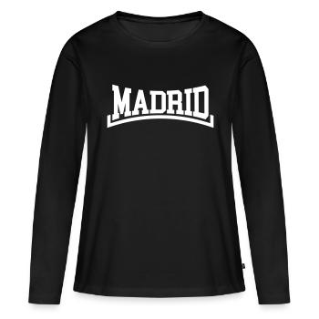 Madrid - T-shirt manches longues Premium bio Femme - noir - Devant - Julia (174cm)