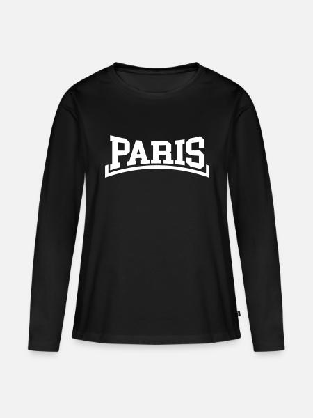 Paris - Frauen Premium Bio Langarmshirt - Schwarz