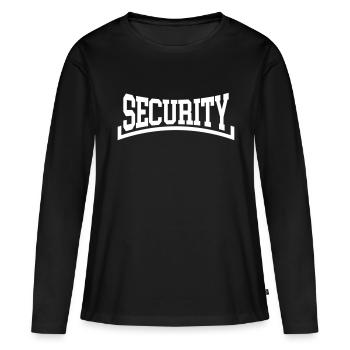 Sécurité - T-shirt manches longues Premium bio Femme - noir - Devant - Julia (174cm)