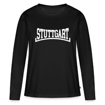 Stuttgart - T-shirt manches longues Premium bio Femme - noir - Devant - Julia (174cm)