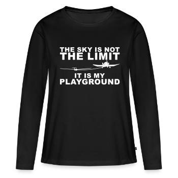 spielplatz Segelflieger Segelflugzeug gleiten - Frauen Premium Bio Langarmshirt - Schwarz - Vorne - Julia (174cm)