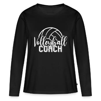 Cadeau de volley- de volley- de volley- de plage - T-shirt manches longues Premium bio Femme - noir - Devant - Julia (174cm)
