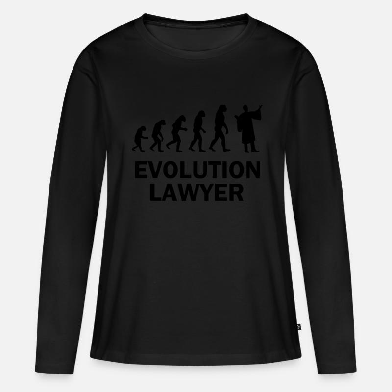 Lawyer Evolution Primaten Gericht Anwaltsrobe - Frauen Premium Bio Langarmshirt - Schwarz