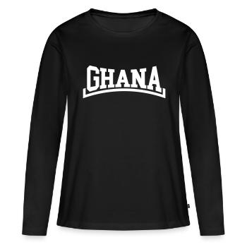 Ghana - T-shirt manches longues Premium bio Femme - noir - Devant - Julia (174cm)