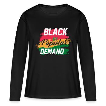 Mois de l’histoire des Noirs Histoire des Noirs - T-shirt manches longues Premium bio Femme - noir - Devant - Julia (174cm)