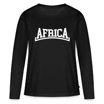 Afrique - T-shirt manches longues Premium bio Femme - noir - Devant - Julia (174cm)
