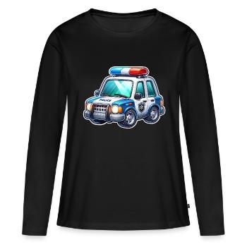 Police - T-shirt manches longues Premium bio Femme - noir - Devant - Julia (174cm)