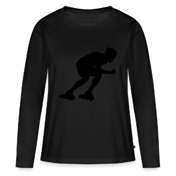 inline skating - Frauen Premium Bio Langarmshirt - Schwarz - Vorne - Julia (174cm)