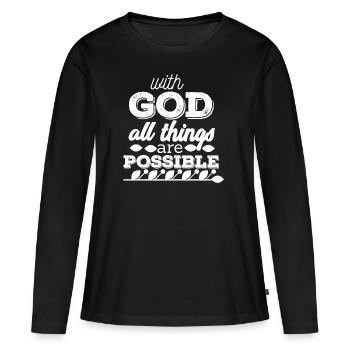 God - Everything is - Women's Premium Organic Long Sleeve Shirt - black - Front - Julia (174cm)