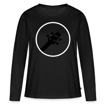 E-Bass - Frauen Premium Bio Langarmshirt - Schwarz - Vorne - Julia (174cm)