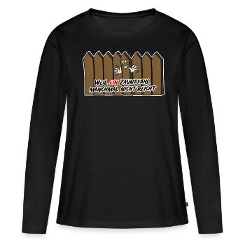 Un clin d'oeil au dessin de clôture post-dessin animé - T-shirt manches longues Premium bio Femme - noir - Devant - Julia (174cm)